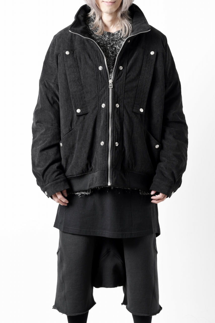 画像をギャラリービューアに読み込む, A.F ARTEFACT COVERALL BLOUSON / CORDUROY &amp; QUILTING PADDED (BLACK)