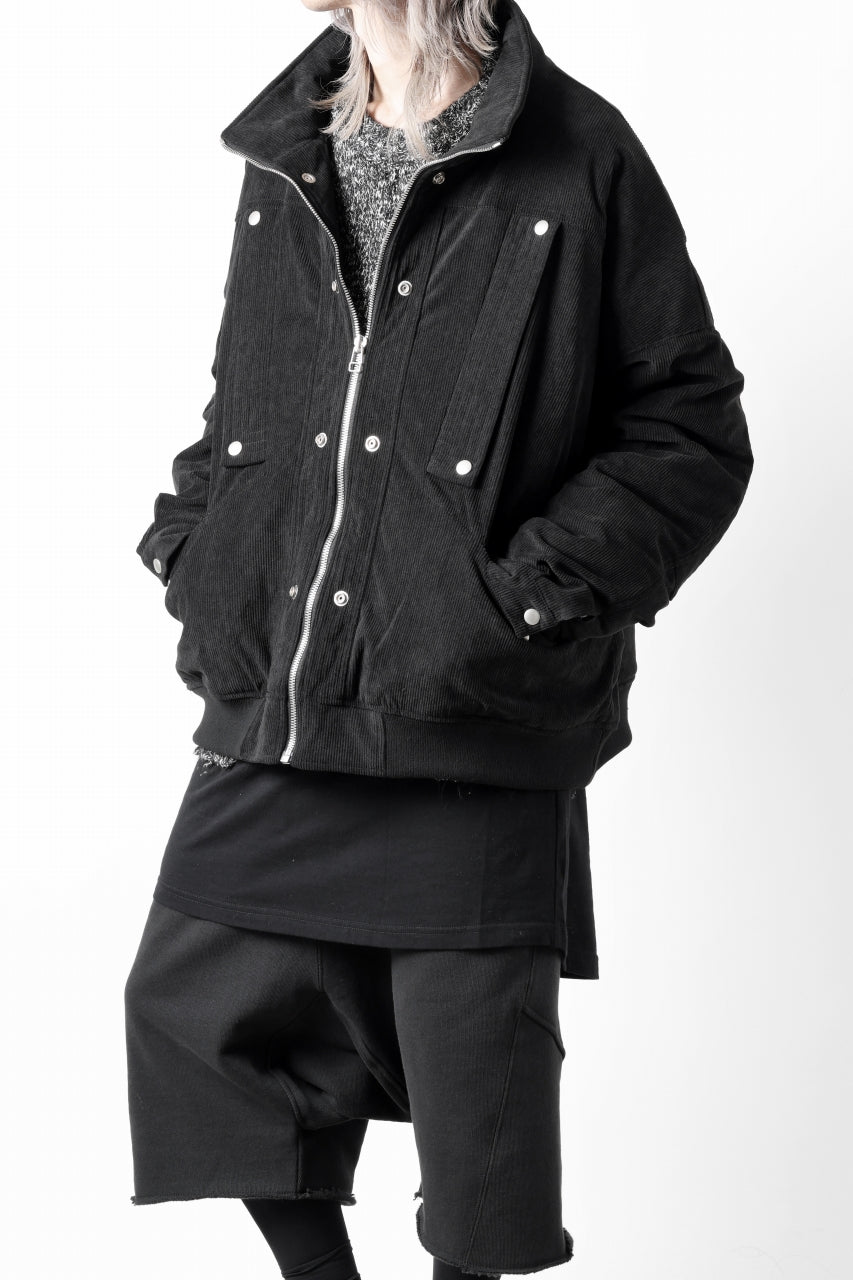 画像をギャラリービューアに読み込む, A.F ARTEFACT COVERALL BLOUSON / CORDUROY &amp; QUILTING PADDED (BLACK)