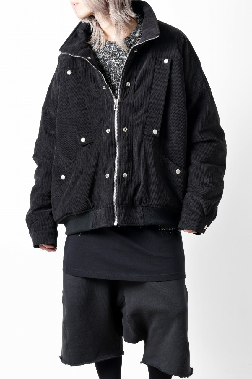 画像をギャラリービューアに読み込む, A.F ARTEFACT COVERALL BLOUSON / CORDUROY &amp; QUILTING PADDED (BLACK)