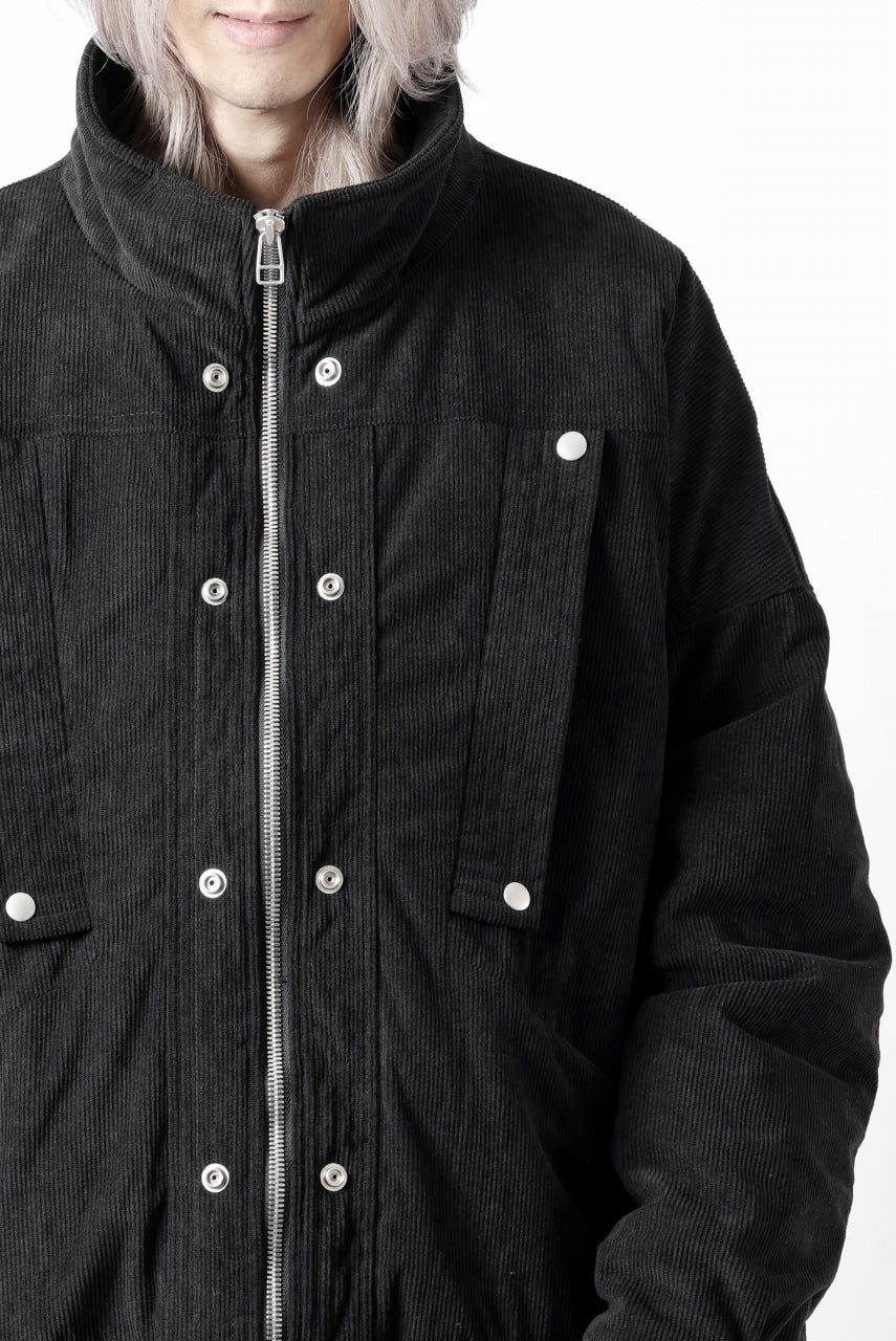 画像をギャラリービューアに読み込む, A.F ARTEFACT COVERALL BLOUSON / CORDUROY &amp; QUILTING PADDED (BLACK)