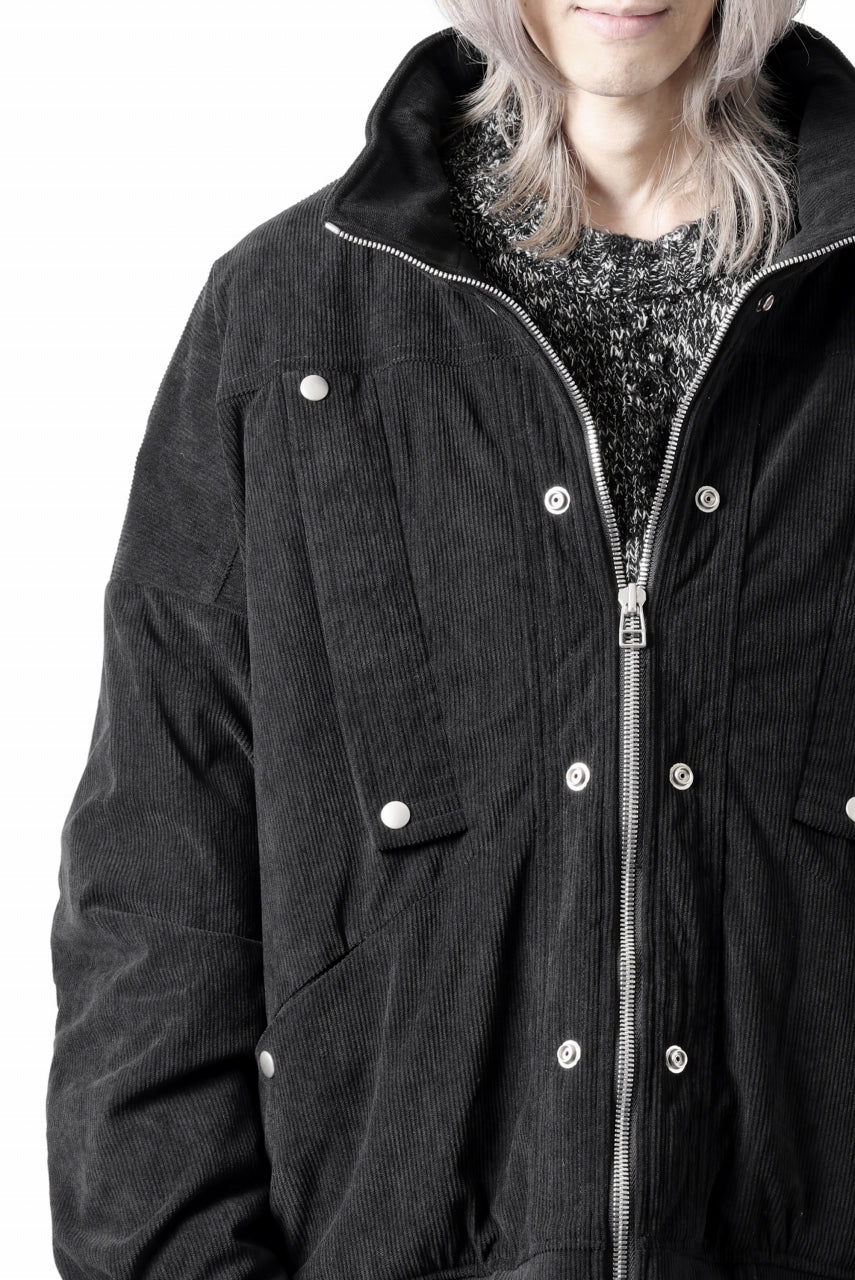 A.F ARTEFACT COVERALL BLOUSON / CORDUROY & QUILTING PADDED (BLACK)