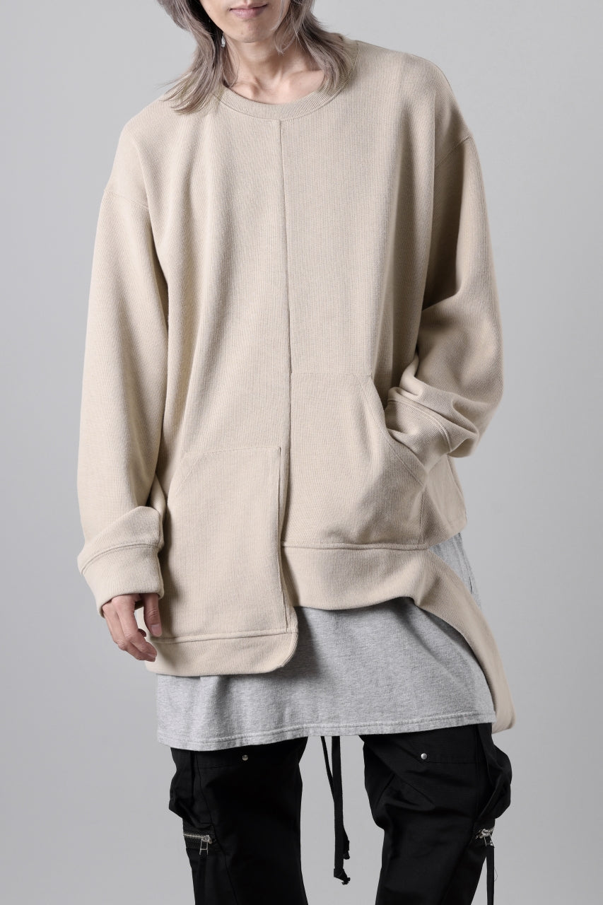 A.F ARTEFACT ASYMMETRY LOOP HEM TOP / COPE KNIT JERSEY (BEIGE)