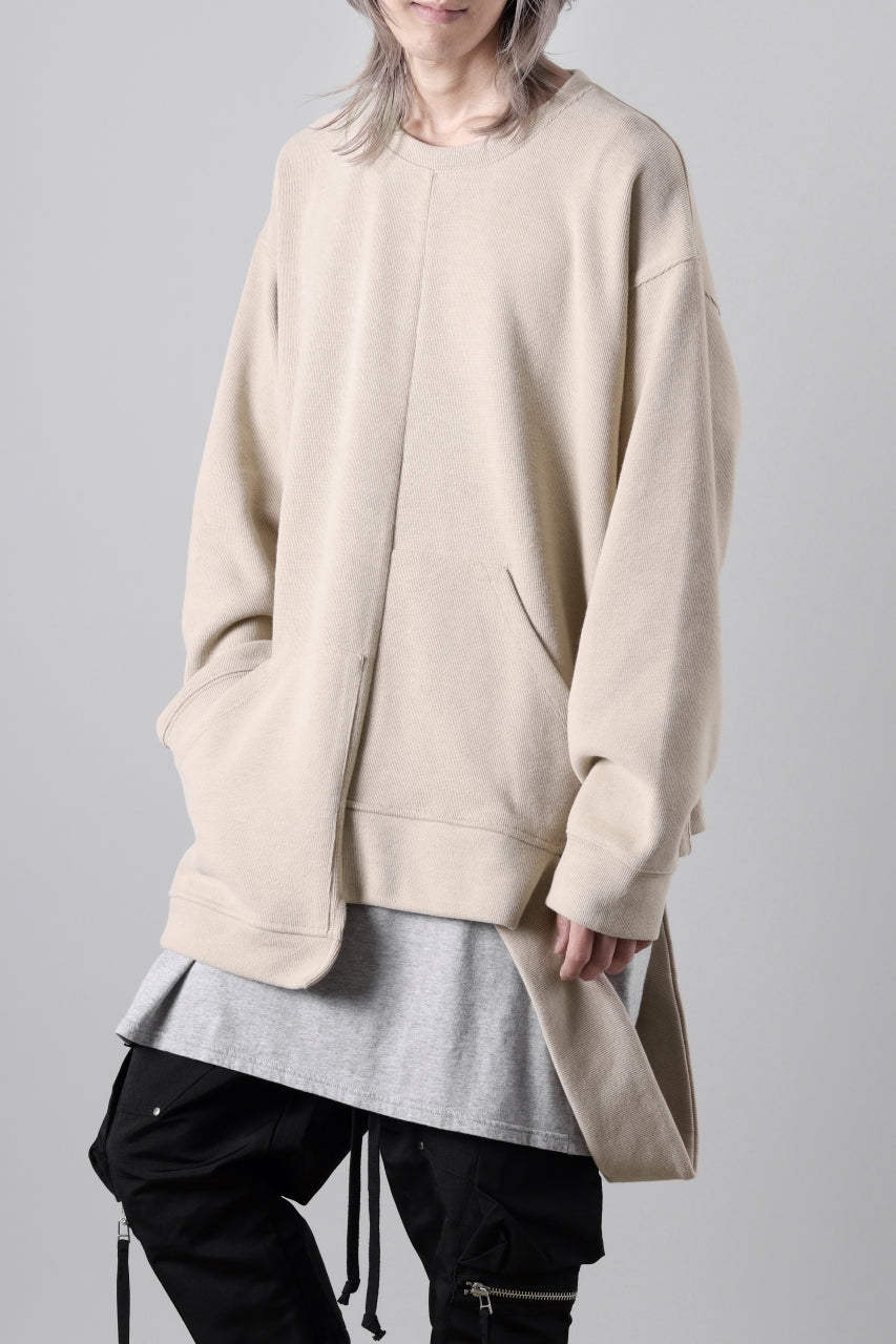 A.F ARTEFACT ASYMMETRY LOOP HEM TOP / COPE KNIT JERSEY (BEIGE)