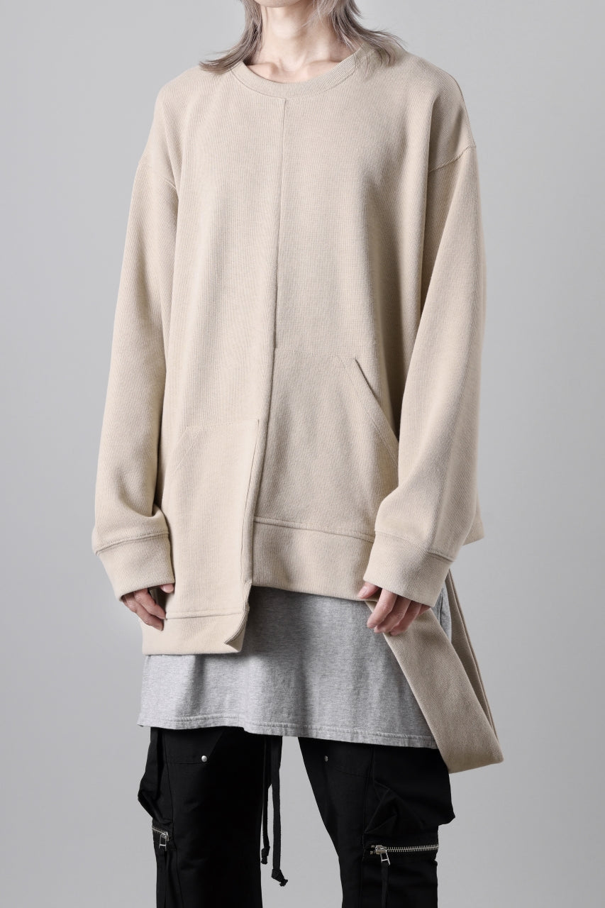 A.F ARTEFACT ASYMMETRY LOOP HEM TOP / COPE KNIT JERSEY (BEIGE)