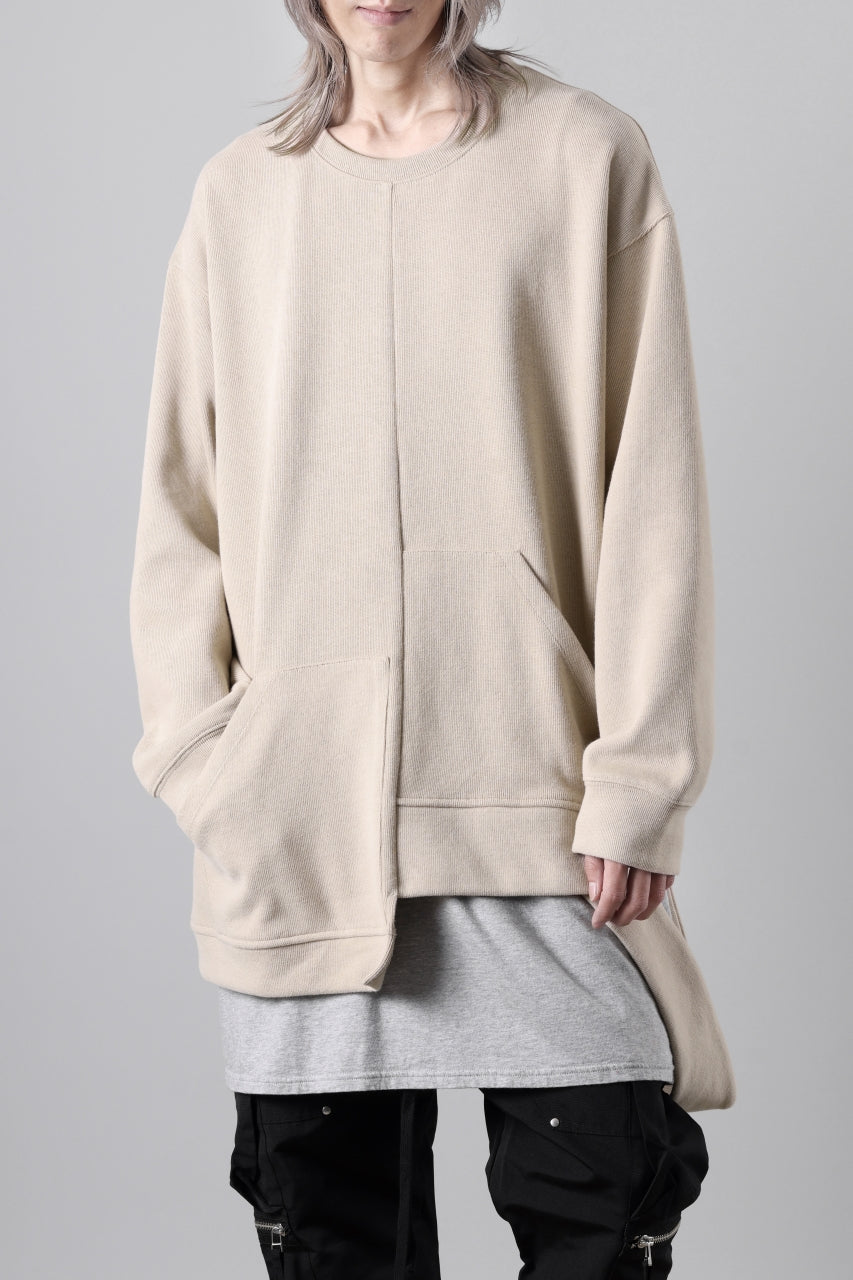 A.F ARTEFACT ASYMMETRY LOOP HEM TOP / COPE KNIT JERSEY (BEIGE)