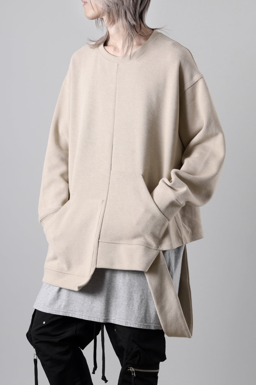 A.F ARTEFACT ASYMMETRY LOOP HEM TOP / COPE KNIT JERSEY (BEIGE)