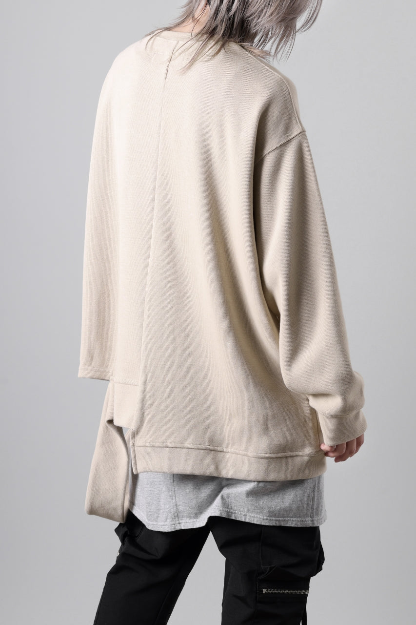 A.F ARTEFACT ASYMMETRY LOOP HEM TOP / COPE KNIT JERSEY (BEIGE)