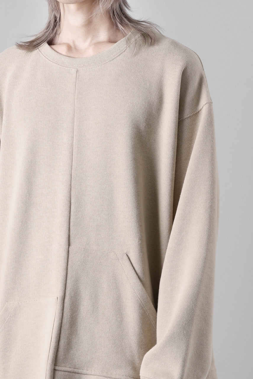 A.F ARTEFACT ASYMMETRY LOOP HEM TOP / COPE KNIT JERSEY (BEIGE)