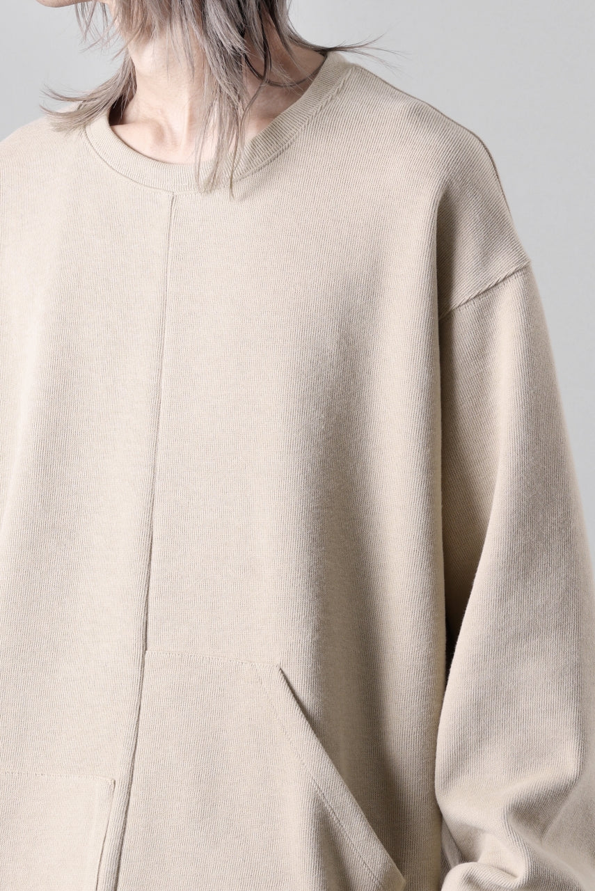 A.F ARTEFACT ASYMMETRY LOOP HEM TOP / COPE KNIT JERSEY (BEIGE)