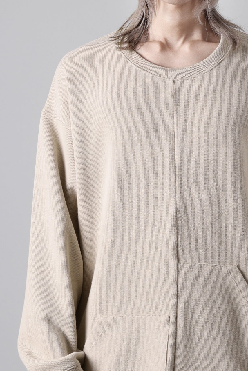 A.F ARTEFACT ASYMMETRY LOOP HEM TOP / COPE KNIT JERSEY (BEIGE)