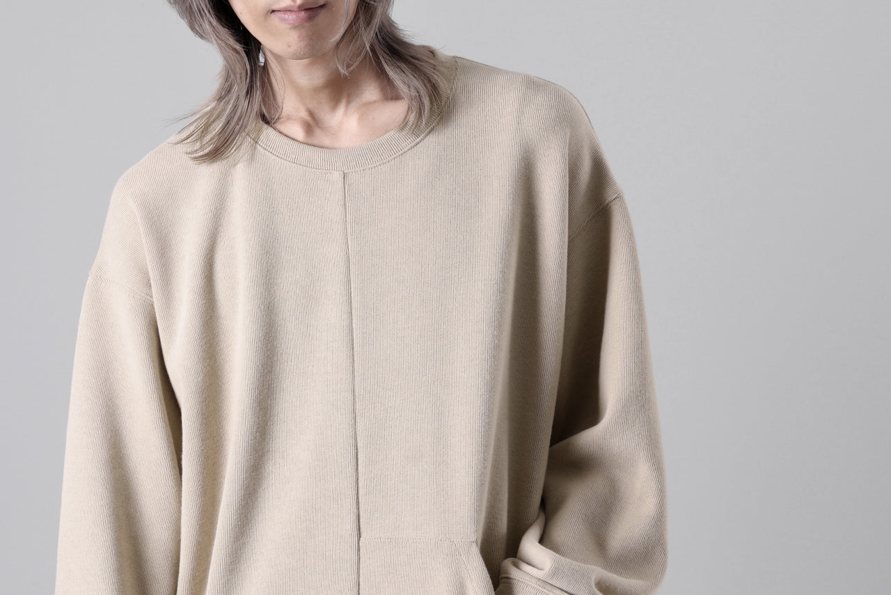 A.F ARTEFACT ASYMMETRY LOOP HEM TOP / COPE KNIT JERSEY (BEIGE)