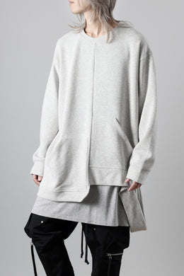 A.F ARTEFACT ASYMMETRY LOOP HEM TOP / COPE KNIT JERSEY (LIGHT GREY)