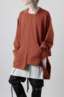 A.F ARTEFACT ASYMMETRY LOOP HEM TOP / COPE KNIT JERSEY (ORANGE)