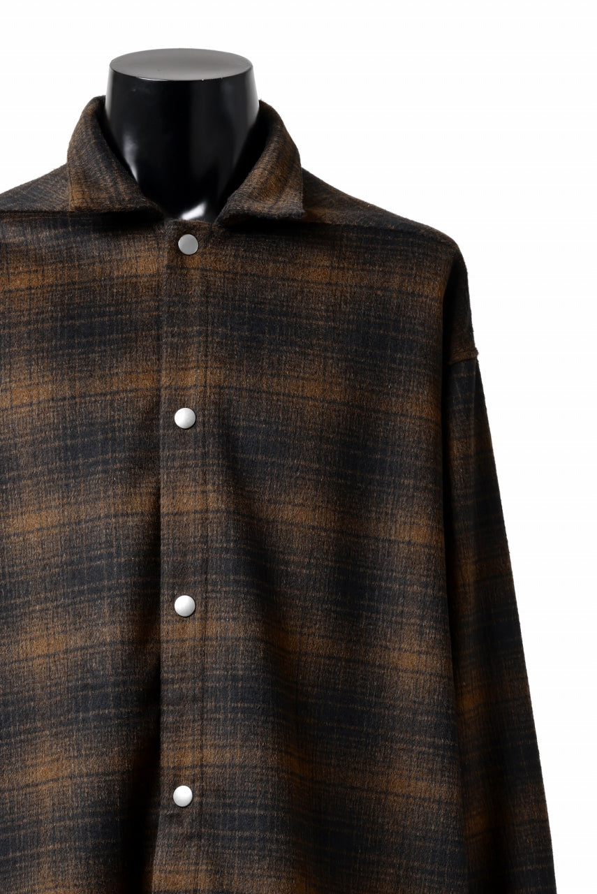 A.F ARTEFACT CHECK SHIRT / PEWO WOVEN (BLACK x ORANGE)