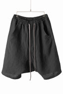A.F ARTEFACT BOX SARROUEL SHORT PANTS / ORGANIC LINEN (BLACK)