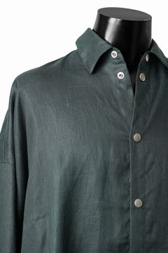 Load image into Gallery viewer, A.F ARTEFACT SNAPPED COCOON SHIRT / LINEN TWILL (GREEN)