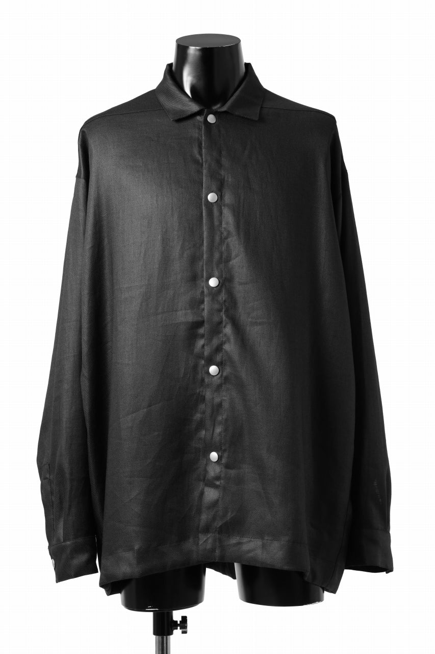 A.F ARTEFACT SNAPPED OVER SHIRT / LINEN TWILL (BLACK)の商品ページ