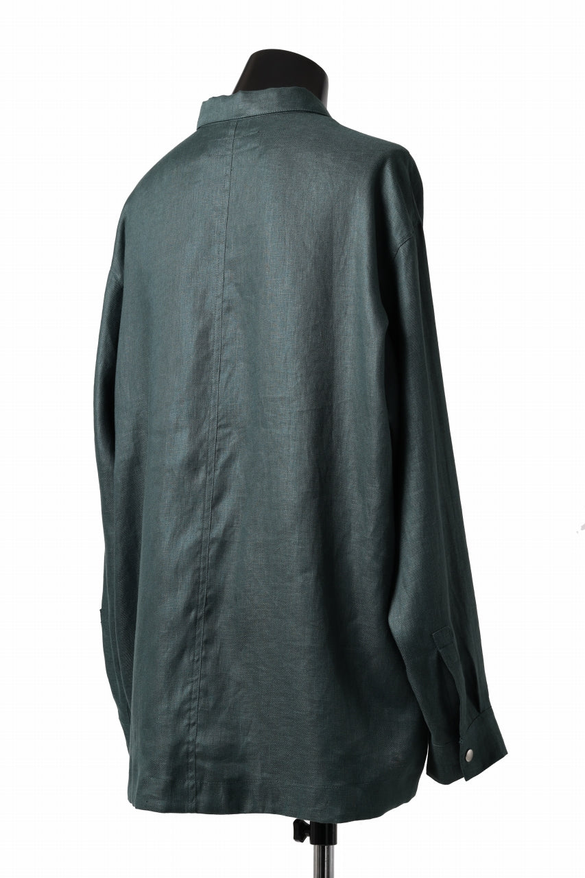 Load image into Gallery viewer, A.F ARTEFACT SNAPPED OVER SHIRT / LINEN TWILL (GREEN)