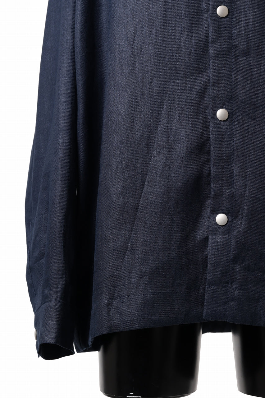 Load image into Gallery viewer, A.F ARTEFACT SNAPPED OVER SHIRT / LINEN TWILL (NAVY)