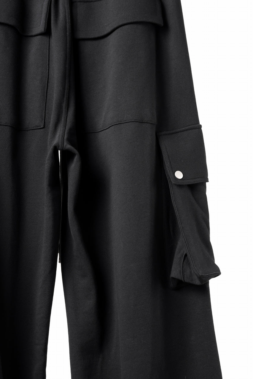 A.F ARTEFACT EXTREME WIDE CARGO PANTS / COTTON-TERRY (BLACK)