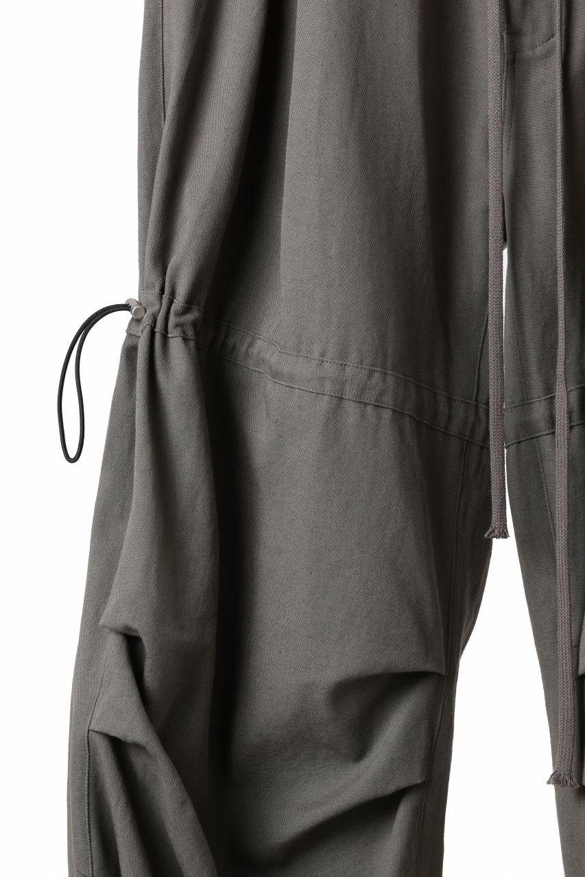 Load image into Gallery viewer, A.F ARTEFACT STRING-SQUEEZING WIDE PANTS / COTTON LINEN TWILL (KHAKI)