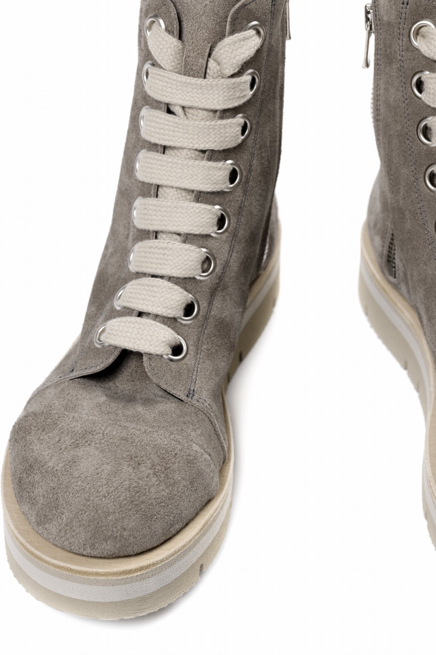 A.F ARTEFACT x Portaille THICK LACE-UP SIDE ZIP BOOTS / SOFT SUEDE (G.BEIGE)