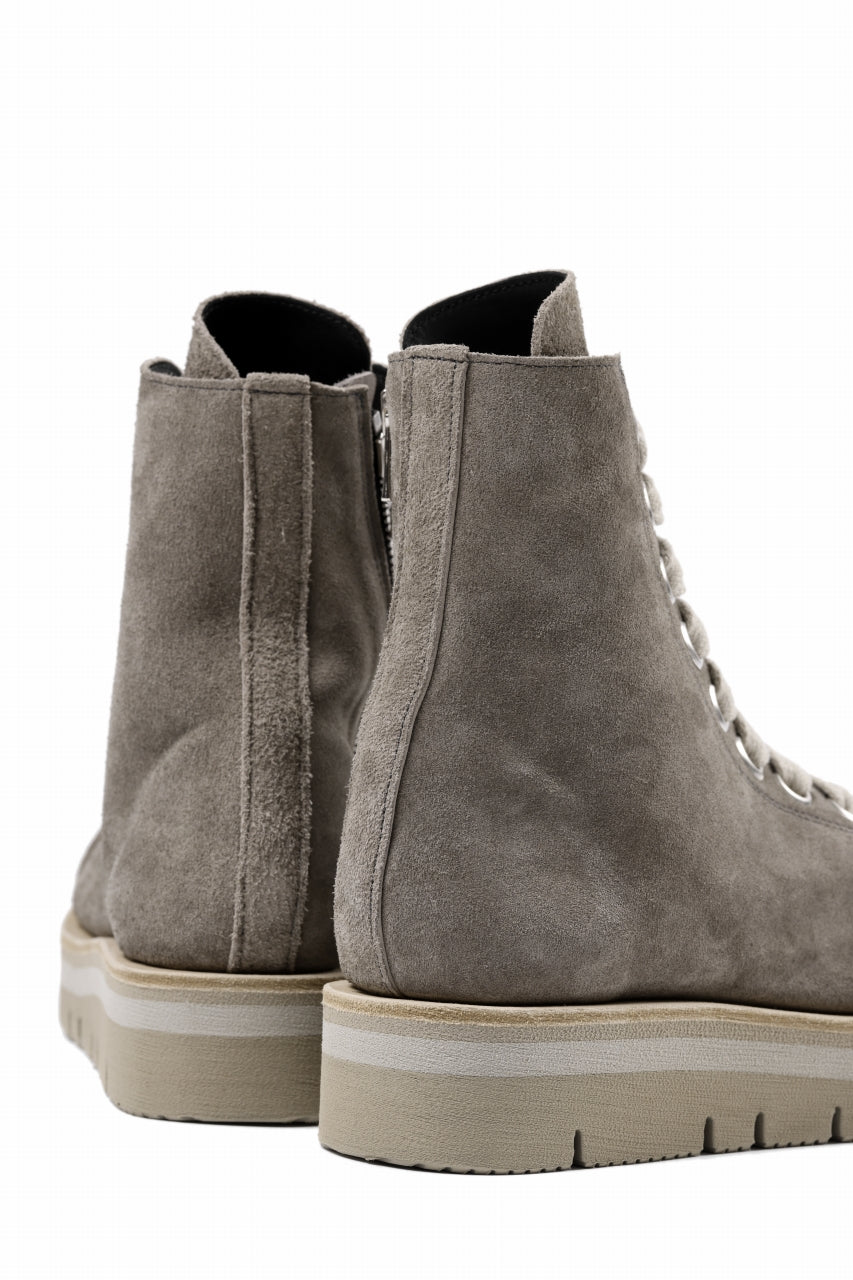 A.F ARTEFACT x Portaille THICK LACE-UP SIDE ZIP BOOTS / SOFT SUEDE (G.BEIGE)