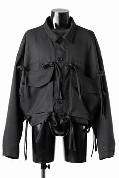 Load image into Gallery viewer, A.F ARTEFACT KNOTTING DETAIL TWILL BLOUSON (BLACK)