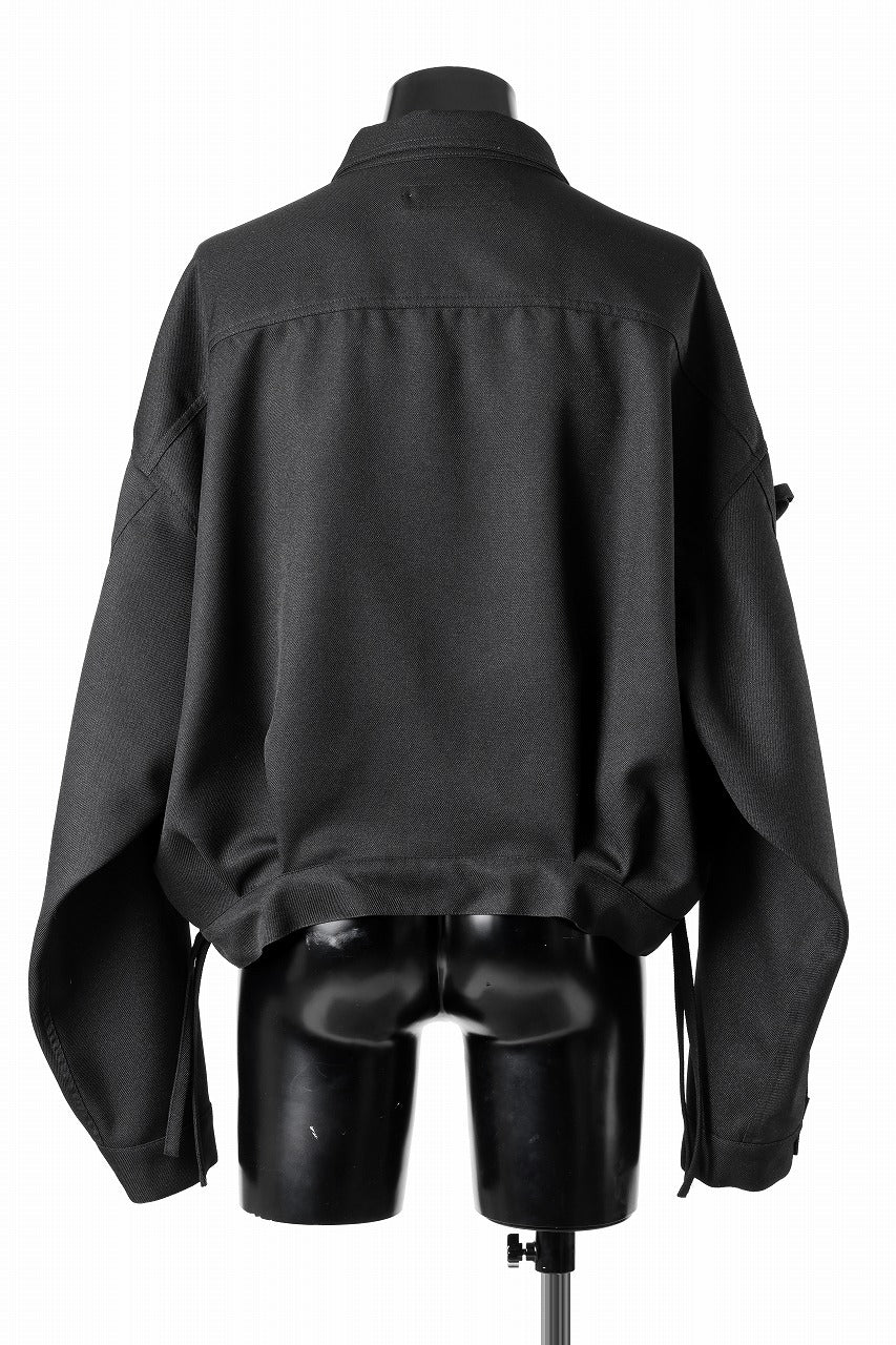 A.F ARTEFACT KNOTTING DETAIL TWILL BLOUSON (BLACK)