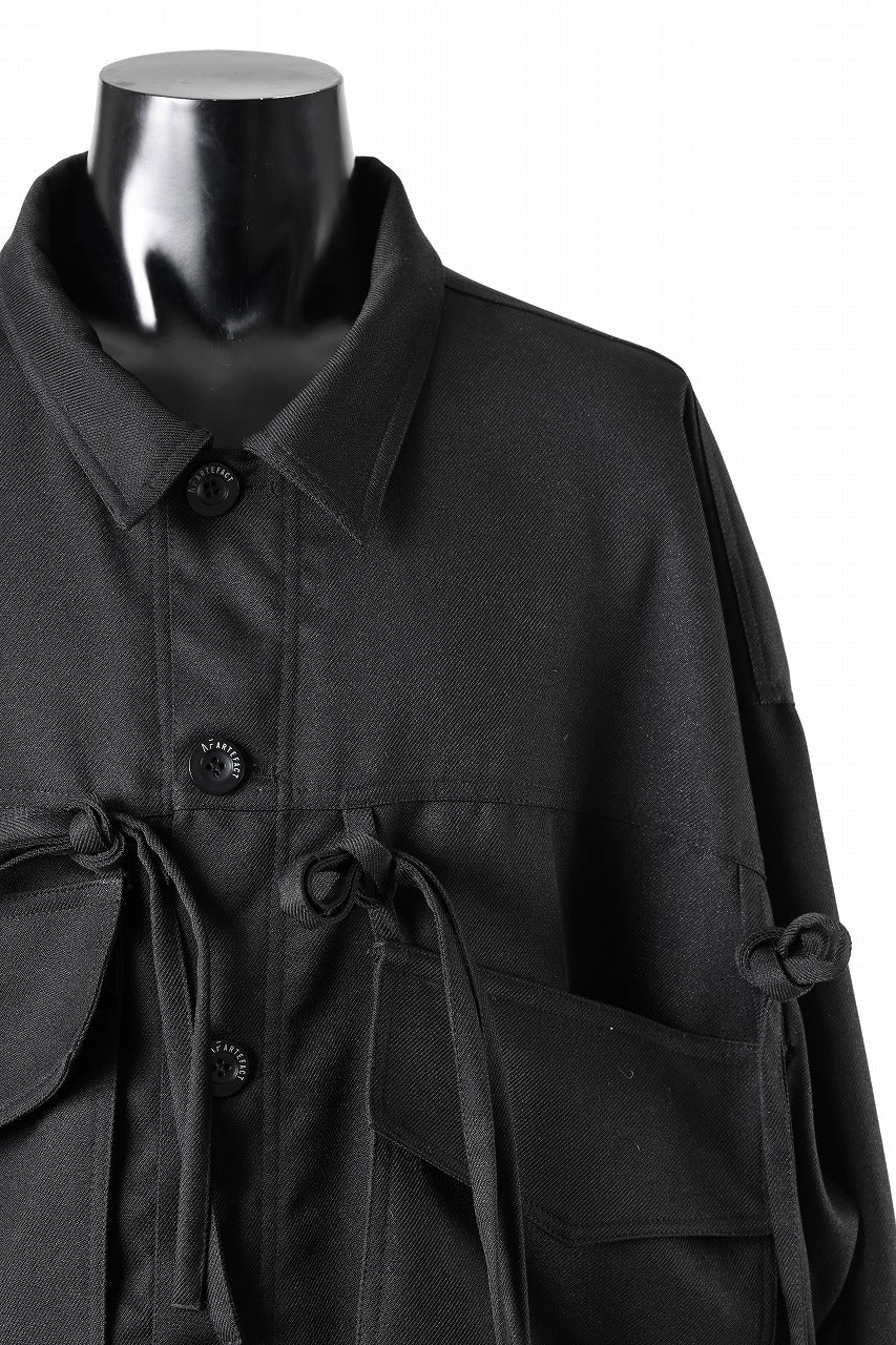 A.F ARTEFACT KNOTTING DETAIL TWILL BLOUSON (BLACK)