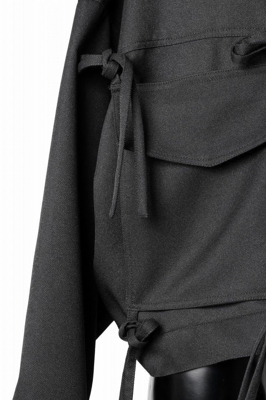 A.F ARTEFACT KNOTTING DETAIL TWILL BLOUSON (BLACK)