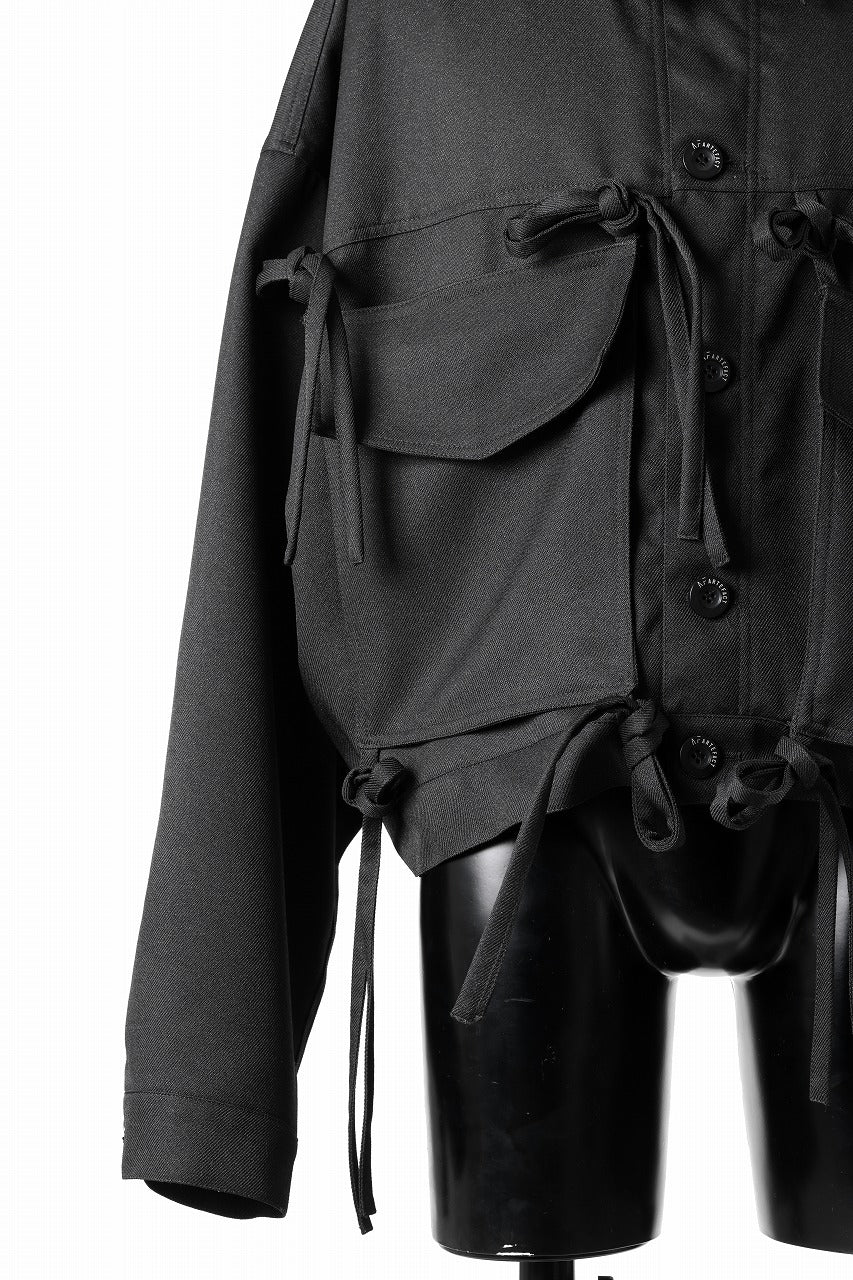 A.F ARTEFACT KNOTTING DETAIL TWILL BLOUSON (BLACK)