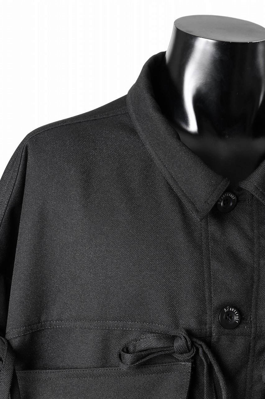 A.F ARTEFACT KNOTTING DETAIL TWILL BLOUSON (BLACK)