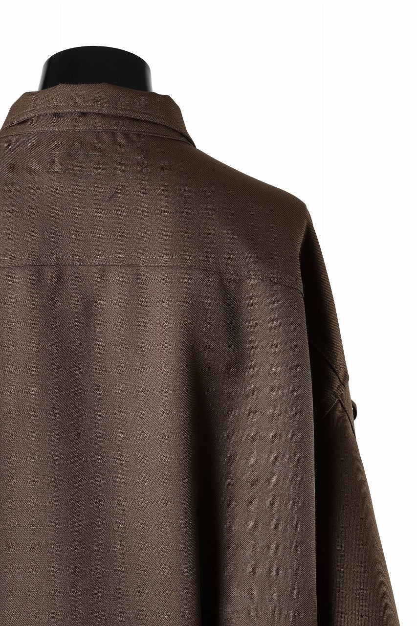 A.F ARTEFACT KNOTTING DETAIL TWILL BLOUSON (BROWN)