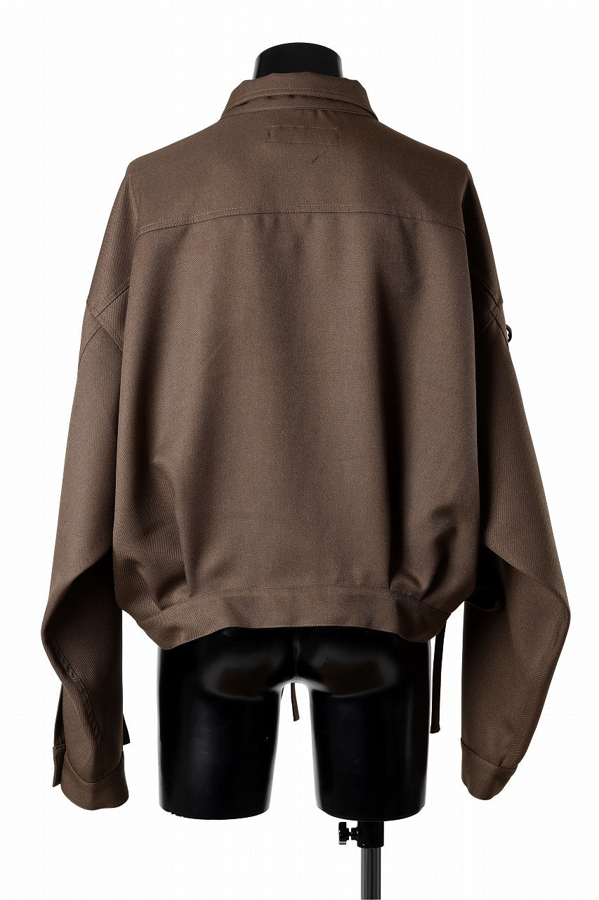 A.F ARTEFACT KNOTTING DETAIL TWILL BLOUSON (BROWN)