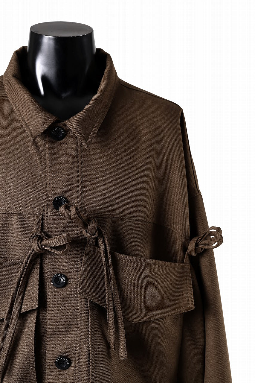 A.F ARTEFACT KNOTTING DETAIL TWILL BLOUSON (BROWN)