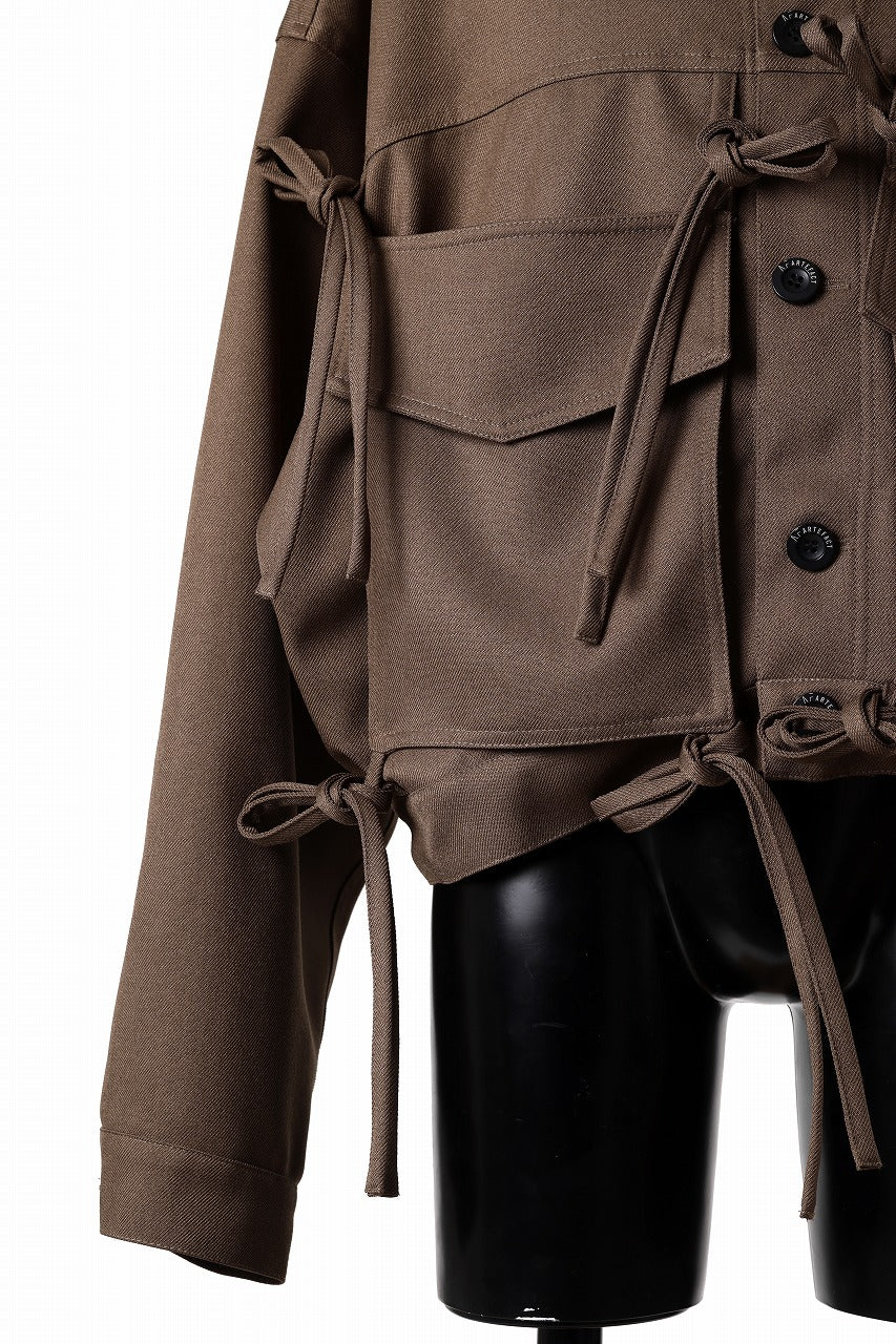 A.F ARTEFACT KNOTTING DETAIL TWILL BLOUSON (BROWN)