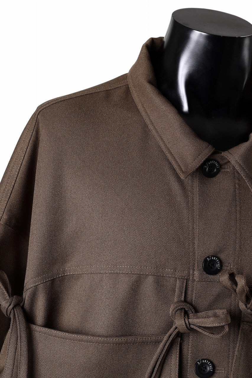 A.F ARTEFACT KNOTTING DETAIL TWILL BLOUSON (BROWN)