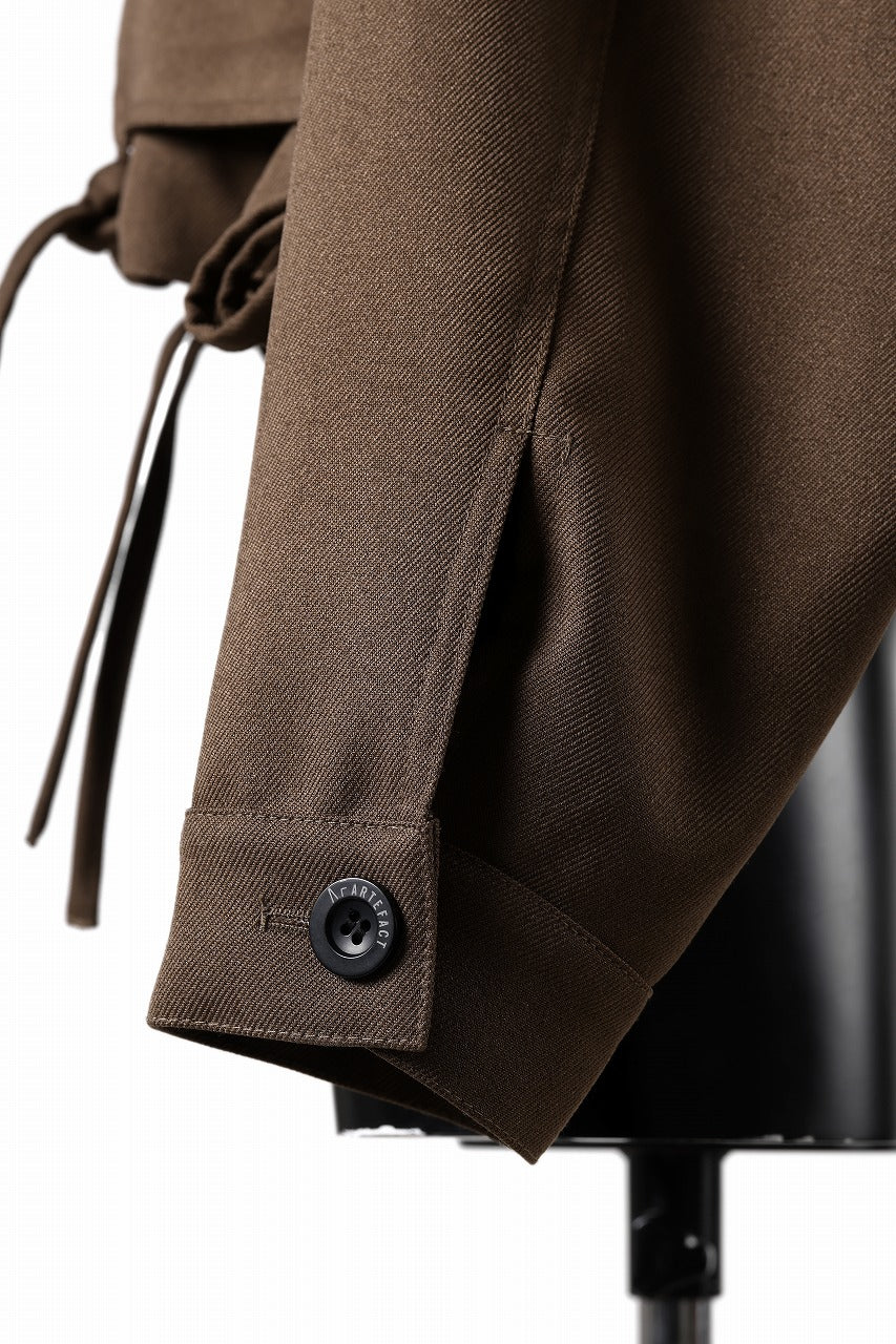 A.F ARTEFACT KNOTTING DETAIL TWILL BLOUSON (BROWN)