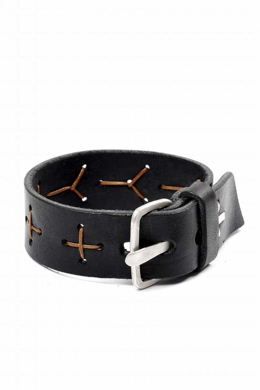 Load image into Gallery viewer, m.a+ cross stitched med wrist band / A-F8E1 GR 3,0 (BLACK)