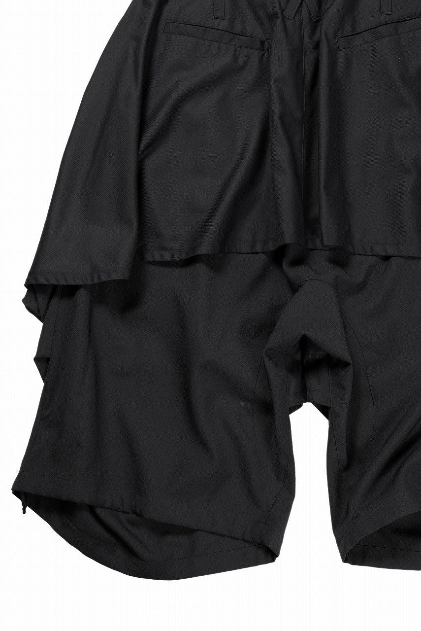 画像をギャラリービューアに読み込む, beauty : beast 8Q LAYERED SUPER WIDE SAROUEL PANTS (BLACK)