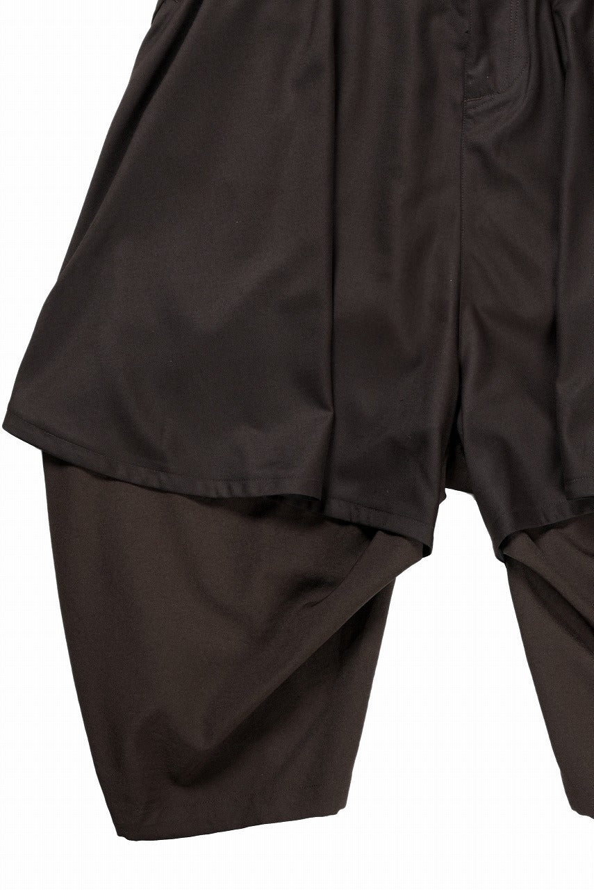 beauty : beast 8Q LAYERED SUPER WIDE SAROUEL PANTS (BROWN)