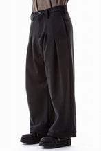 画像をギャラリービューアに読み込む, A.F ARTEFACT TUCK WIDE TROUSERS / KNITTED WOOLY TWILL (BLACK)