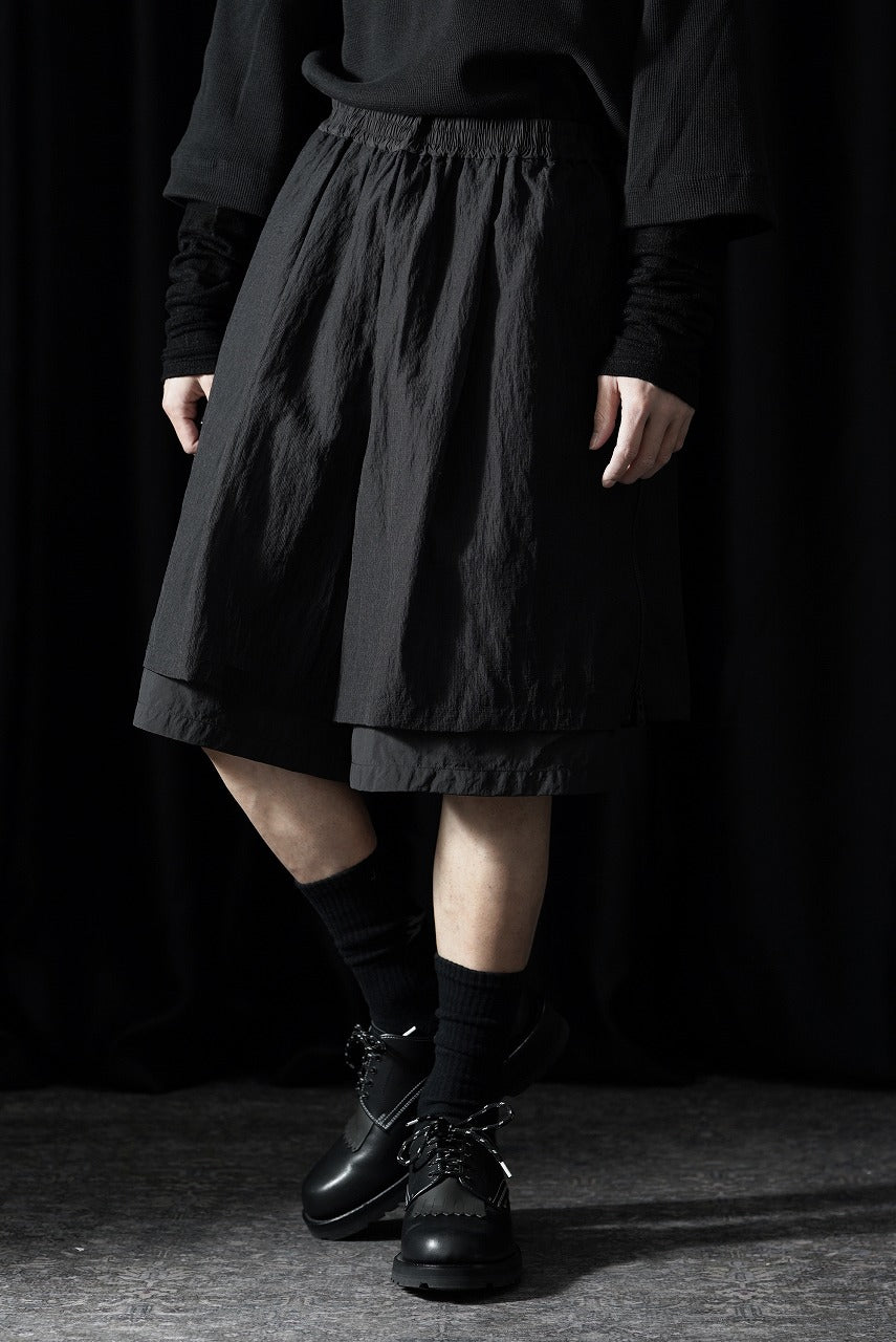 画像をギャラリービューアに読み込む, F/CE. MESH LAYERED WIDE SHORT PANTS (BLACK)