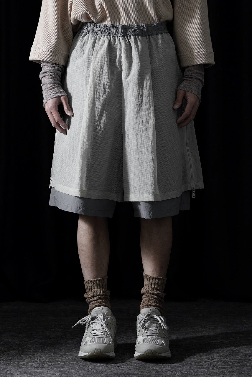 画像をギャラリービューアに読み込む, F/CE. MESH LAYERED WIDE SHORT PANTS (Gray)