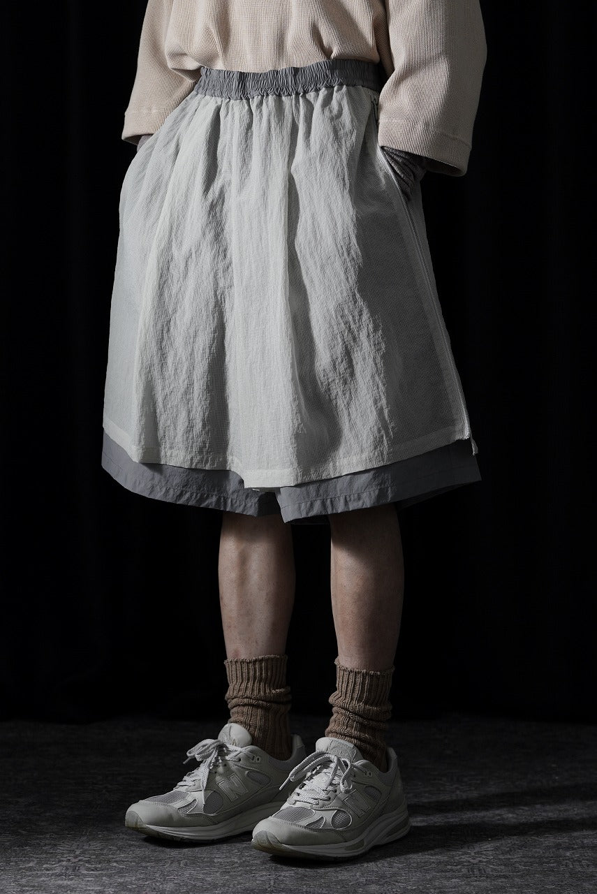 画像をギャラリービューアに読み込む, F/CE. MESH LAYERED WIDE SHORT PANTS (Gray)