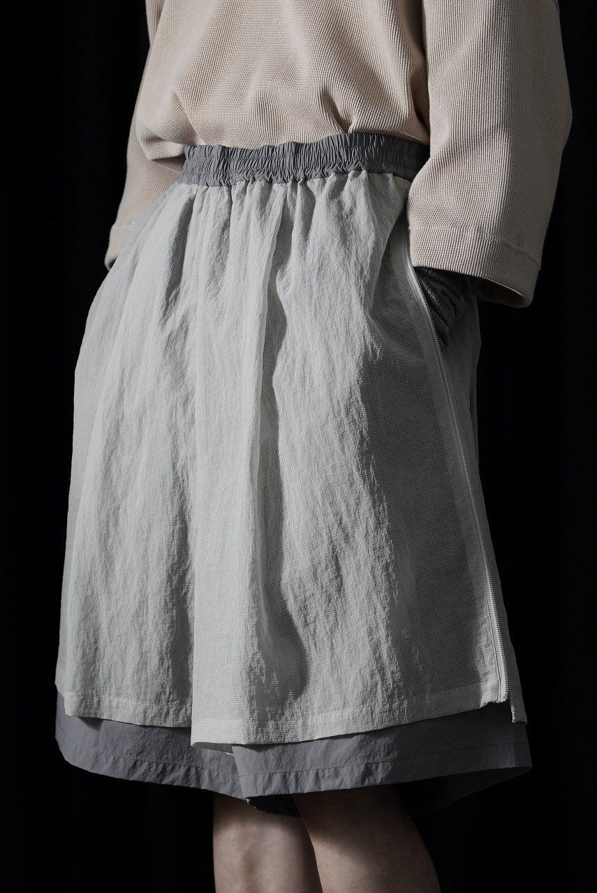 画像をギャラリービューアに読み込む, F/CE. MESH LAYERED WIDE SHORT PANTS (Gray)