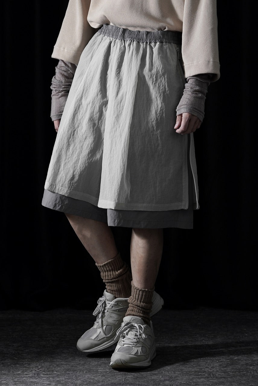 画像をギャラリービューアに読み込む, F/CE. MESH LAYERED WIDE SHORT PANTS (Gray)