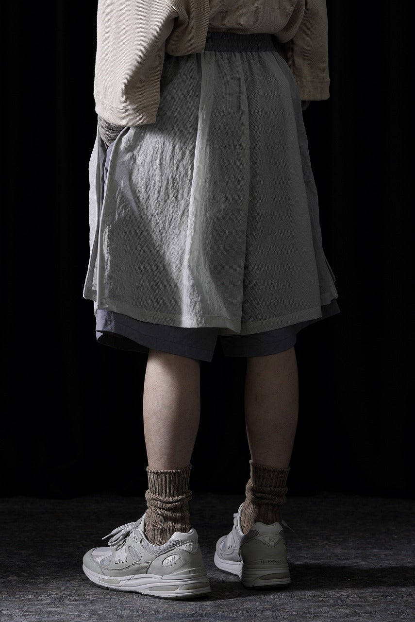 画像をギャラリービューアに読み込む, F/CE. MESH LAYERED WIDE SHORT PANTS (Gray)