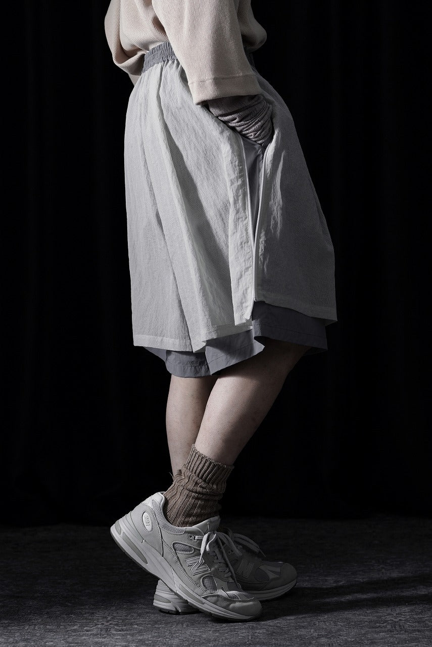 画像をギャラリービューアに読み込む, F/CE. MESH LAYERED WIDE SHORT PANTS (Gray)